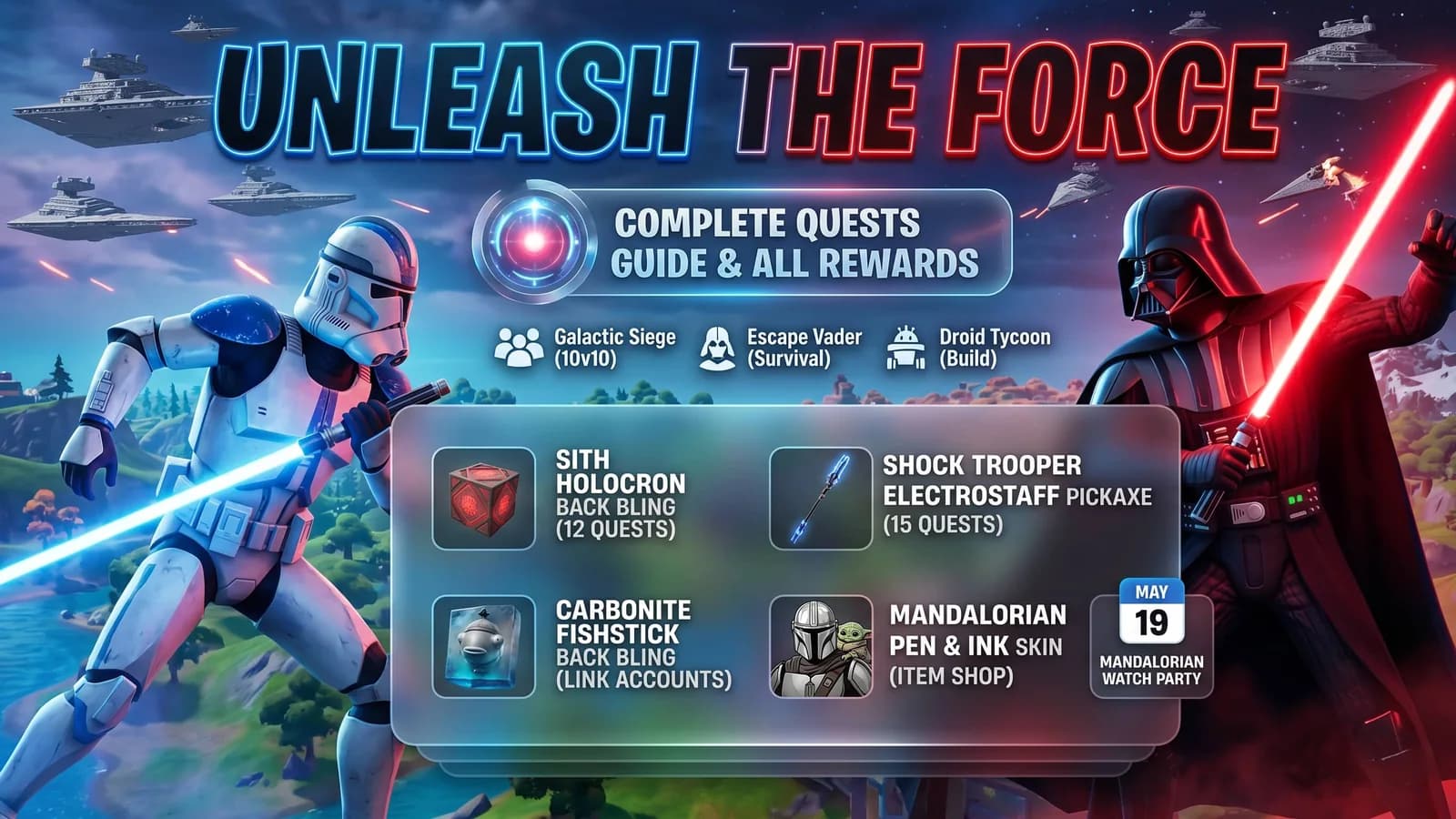 Complete Fortnite Star Wars Unleash The Force Quests Guide: All Rewards and Strategies