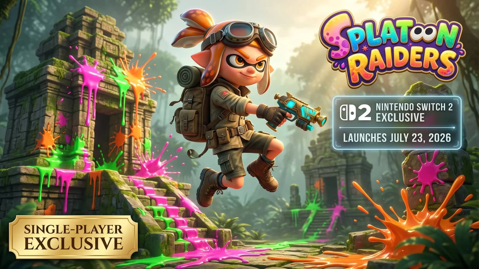 Splatoon Raiders Announced for Nintendo Switch 2 — Single-Player Exclusive Launches July 23, 2026