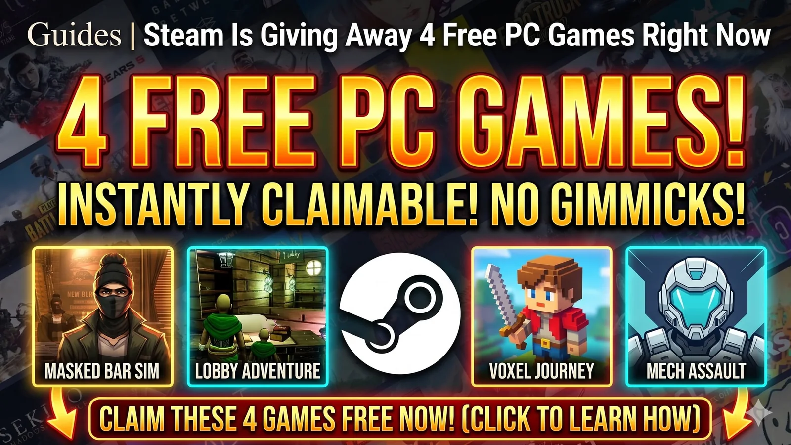 Steam Is Giving Away 4 Free PC Games Right Now